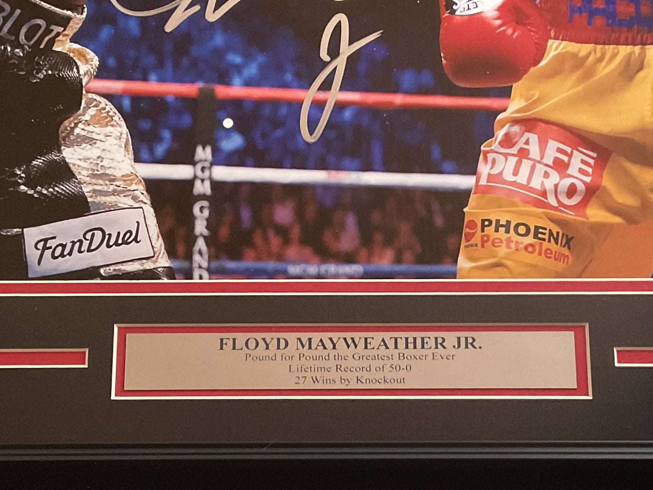 Floyd "Money" Mayweather vs. Pacquiao Autographed 16x20 Photo Framed