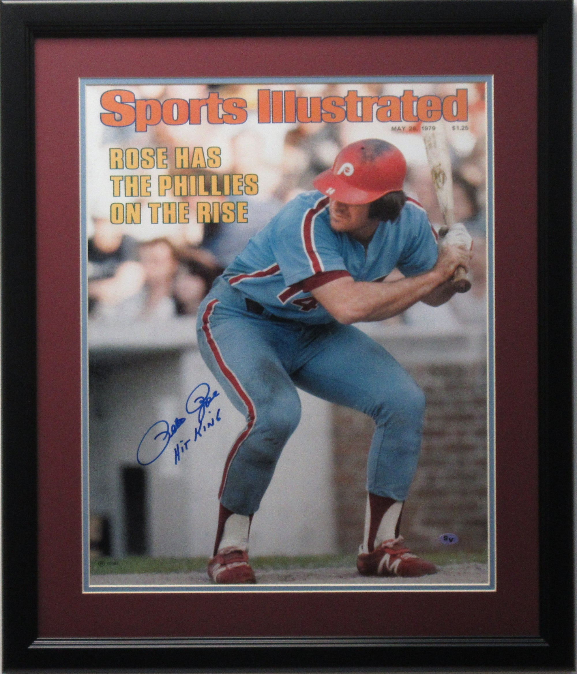 Pete Rose Philadelphia Phillies Autographed "SI Cover" 16x20 Photo Framed