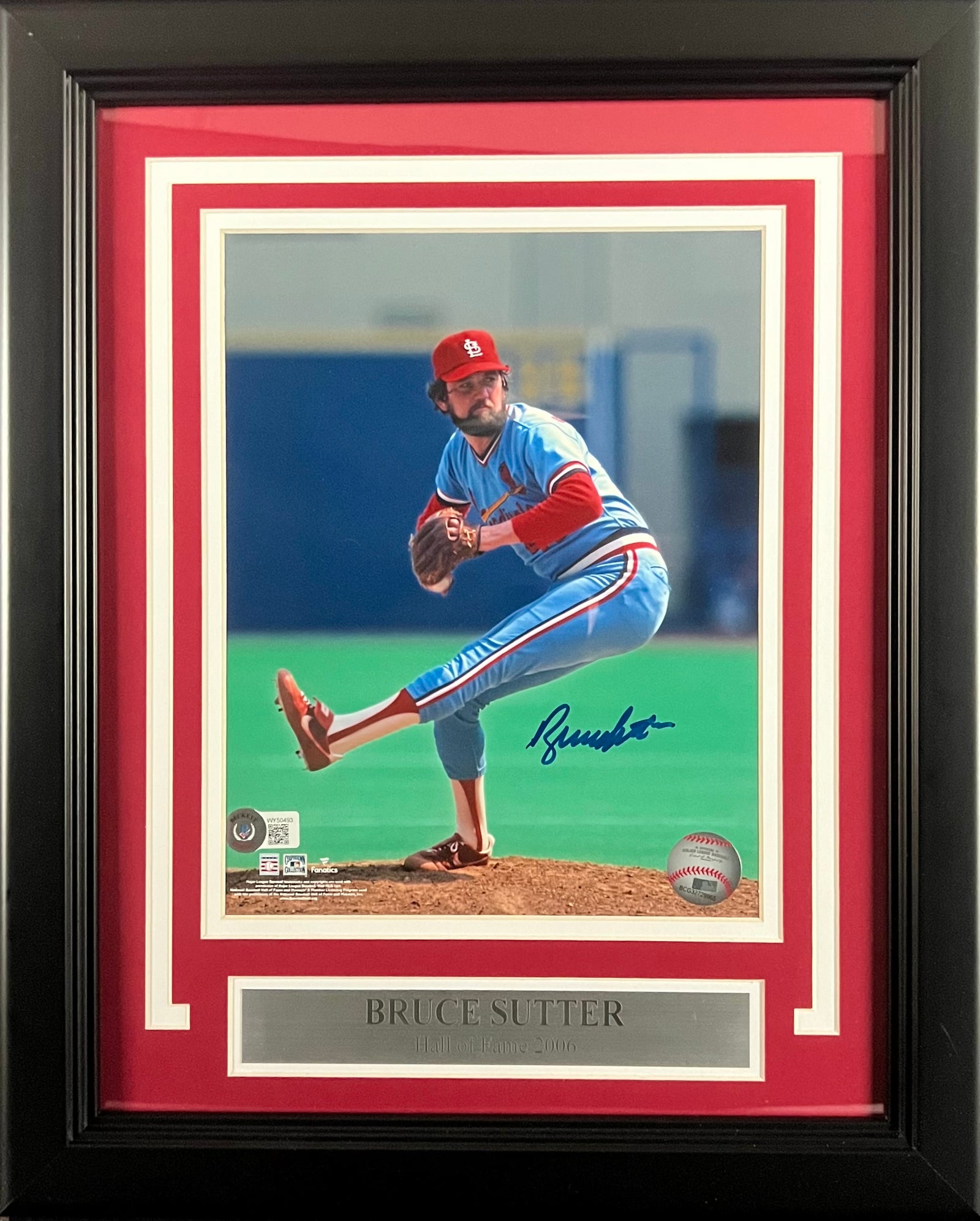 St. Louis Cardinals Bruce Sutter Autographed 14x14 Uniframe
