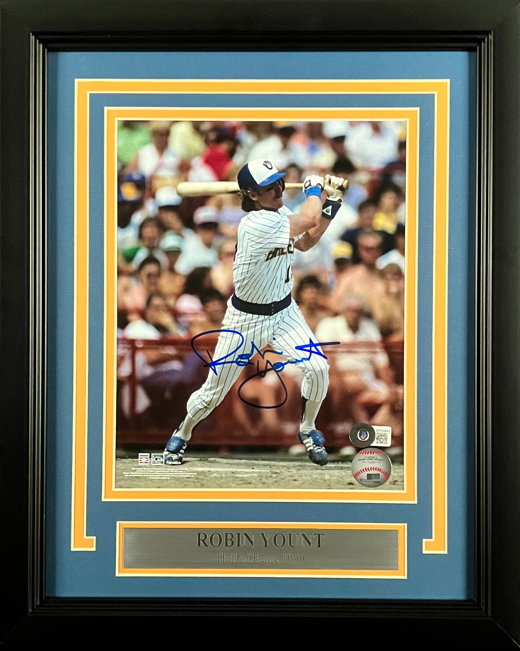 Robin Yount Milwaukee Brewers Autographed 8x10 Photo Framed