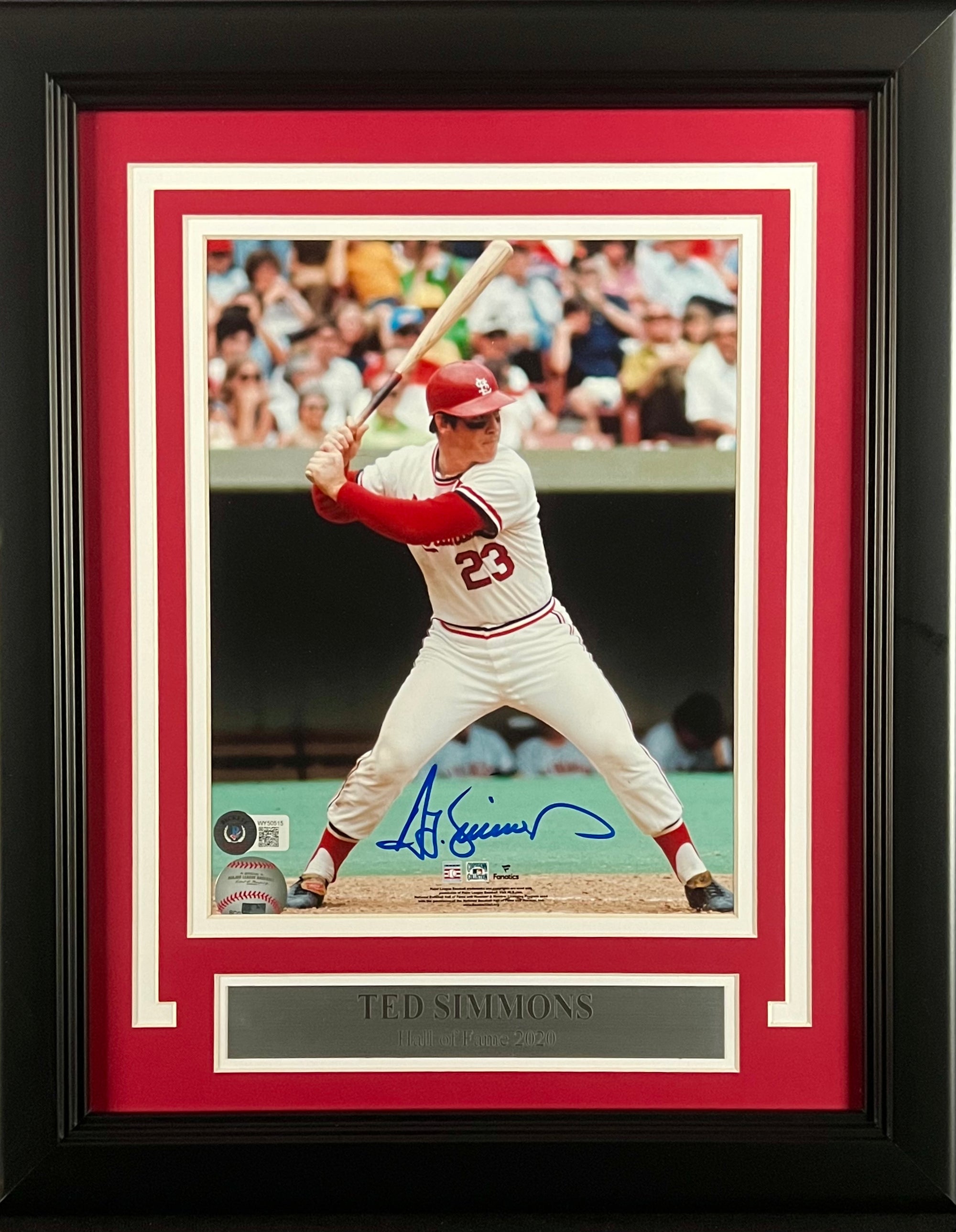 Ted Simmons St. Louis Cardinals Autographed 8x10 Photo Framed