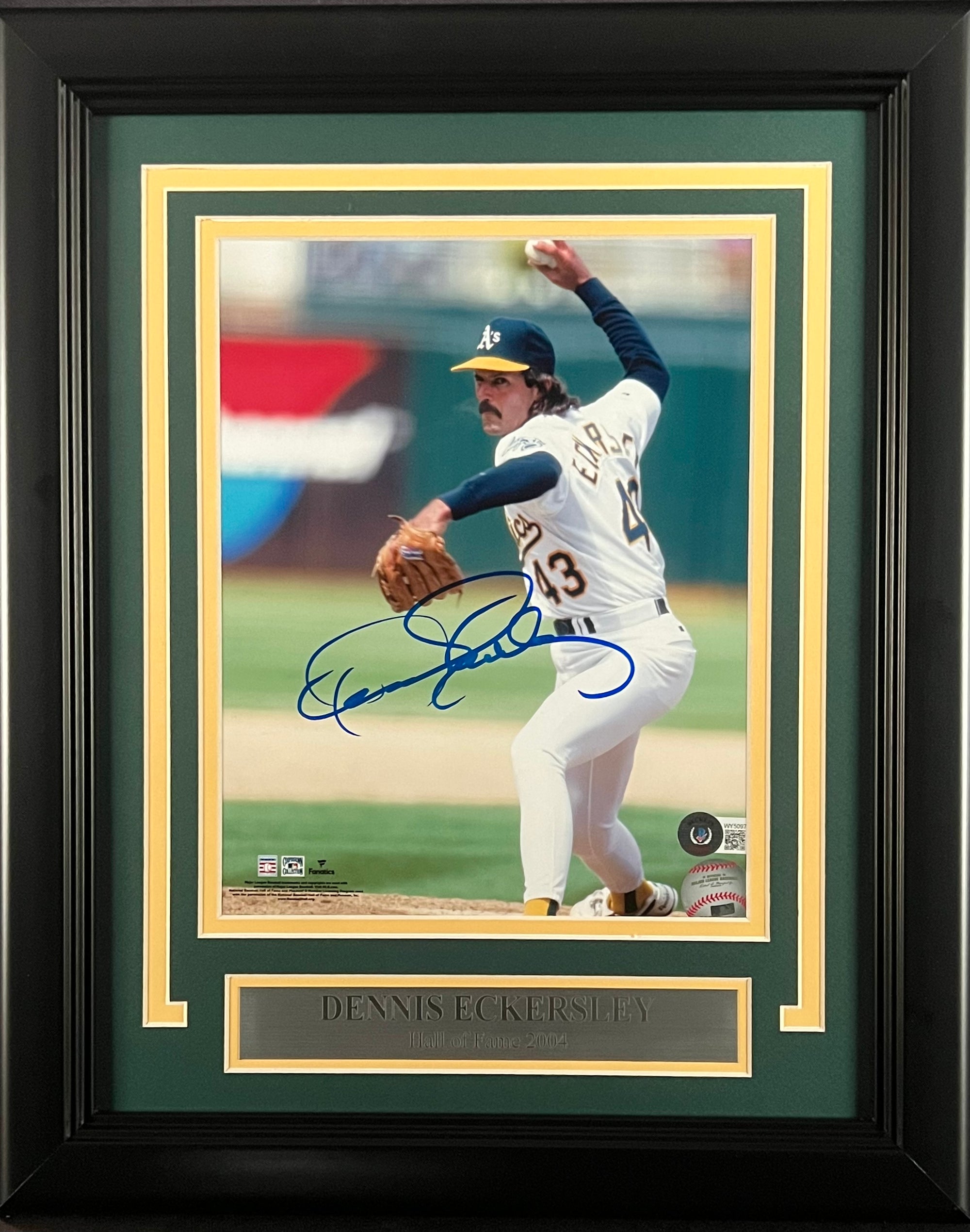 Dennis Eckersley Oakland A's Autographed 8x10 Photo Framed