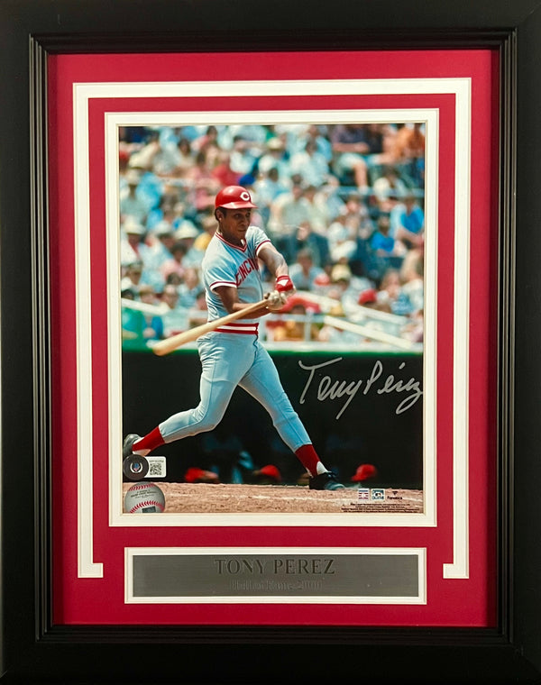 Tony Perez Autographed Signed Framed Cincinnati Reds Jersey 