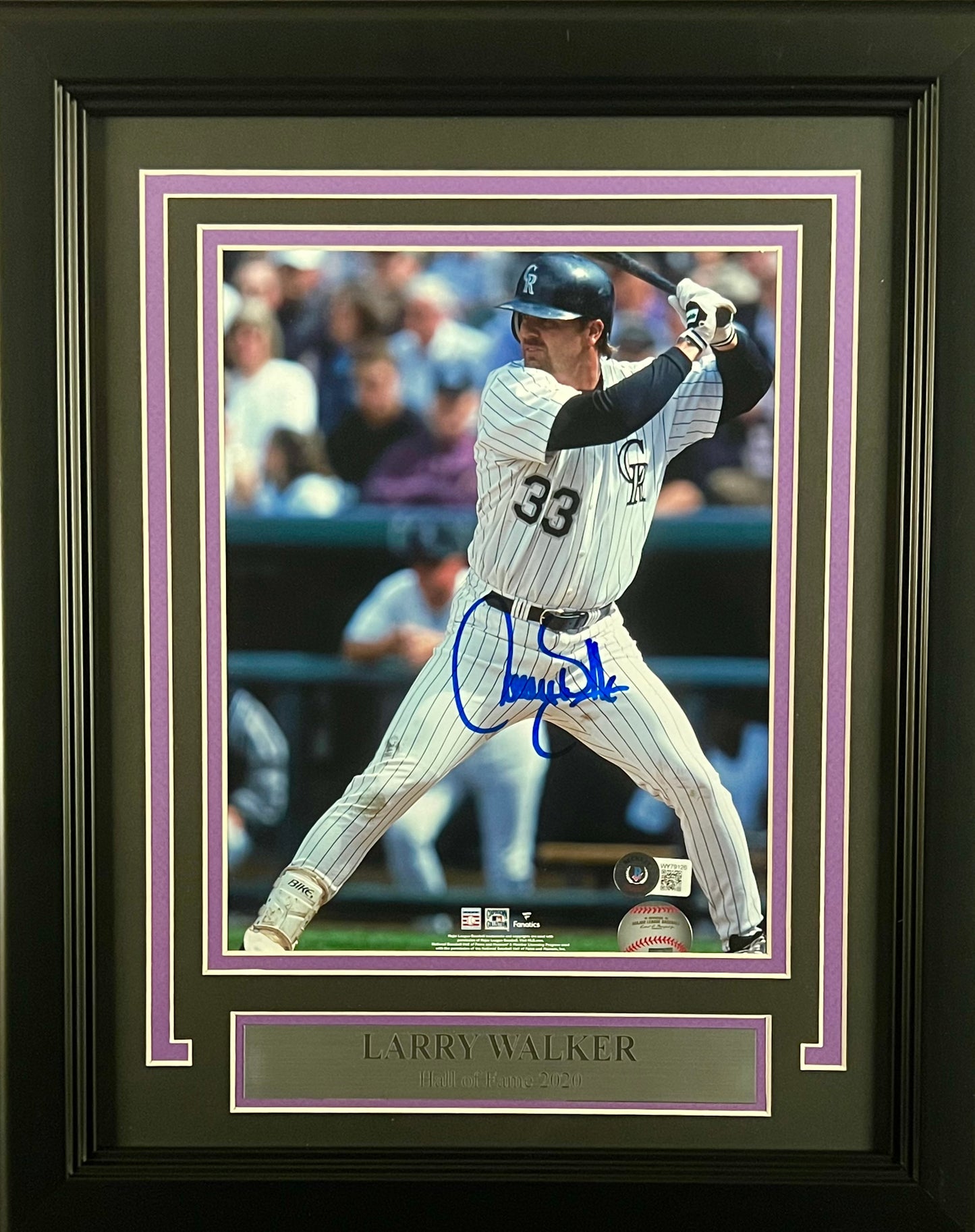 Larry Walker Colorado Rockies Autographed 8x10 Photo Framed