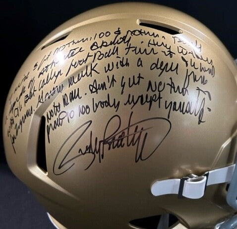 Rudy Ruettiger Notre Dame Autographed FS Replica Helmet with "Tunnel Story"