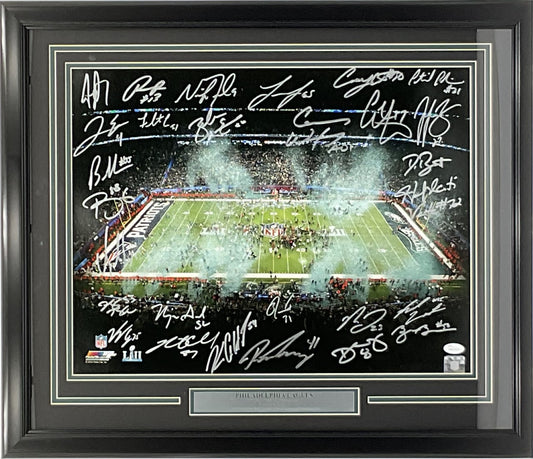 Philadelphia Eagles 16x20 SB LII Champion Celebration Team Signed Photo JSA