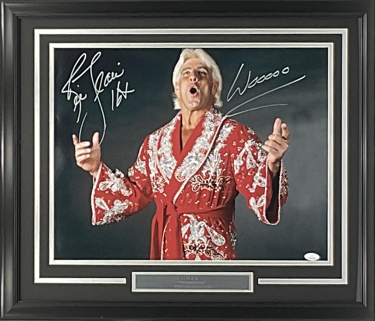 Ric Flair Autographed 16x20 Inscribed "16X & Woooo" Photo Framed