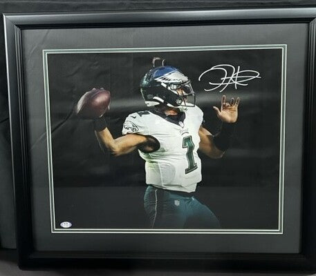 Jalen Hurts 16x20 Autographed Philadelphia Eagles Photo Frame PSA