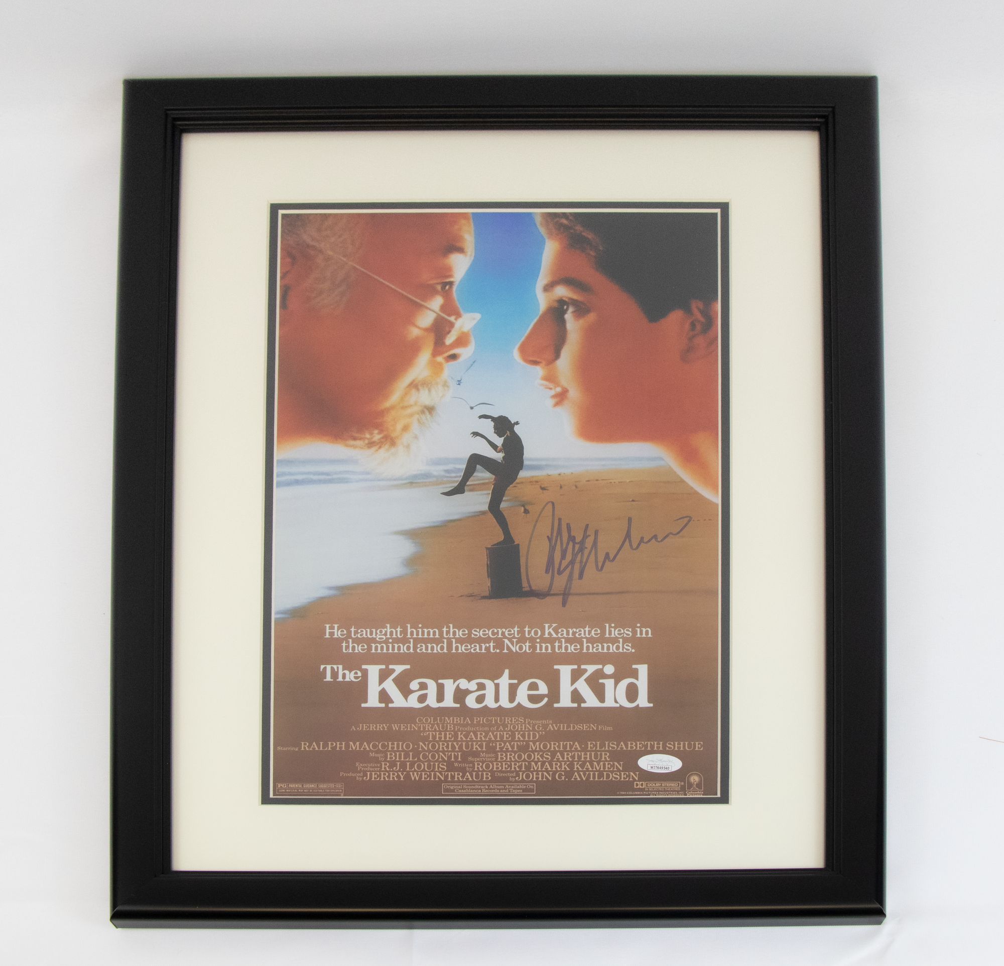 Ralph Macchio Autographed 11x17 "Karate Kid" Movie Poster Framed