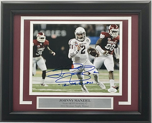 Johnny Manziel Texas A&M Autographed 8x10 Photo Framed