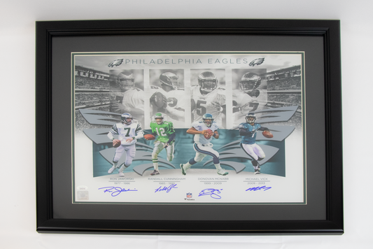 Philadelphia Eagles 16x20 Autographed "Quarterback Greats" Photo Framed