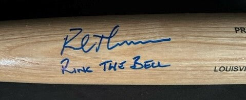 Rob Thomson Philadelphia Phillies Baseball Bat Inscribed "Ring The Bell'.