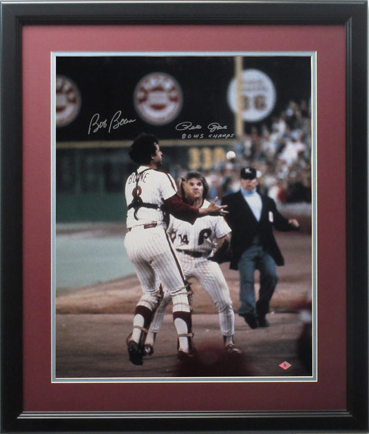 Pete Rose & Bob Boone Philadelphia Phillies 1980 World Series Photo Framed