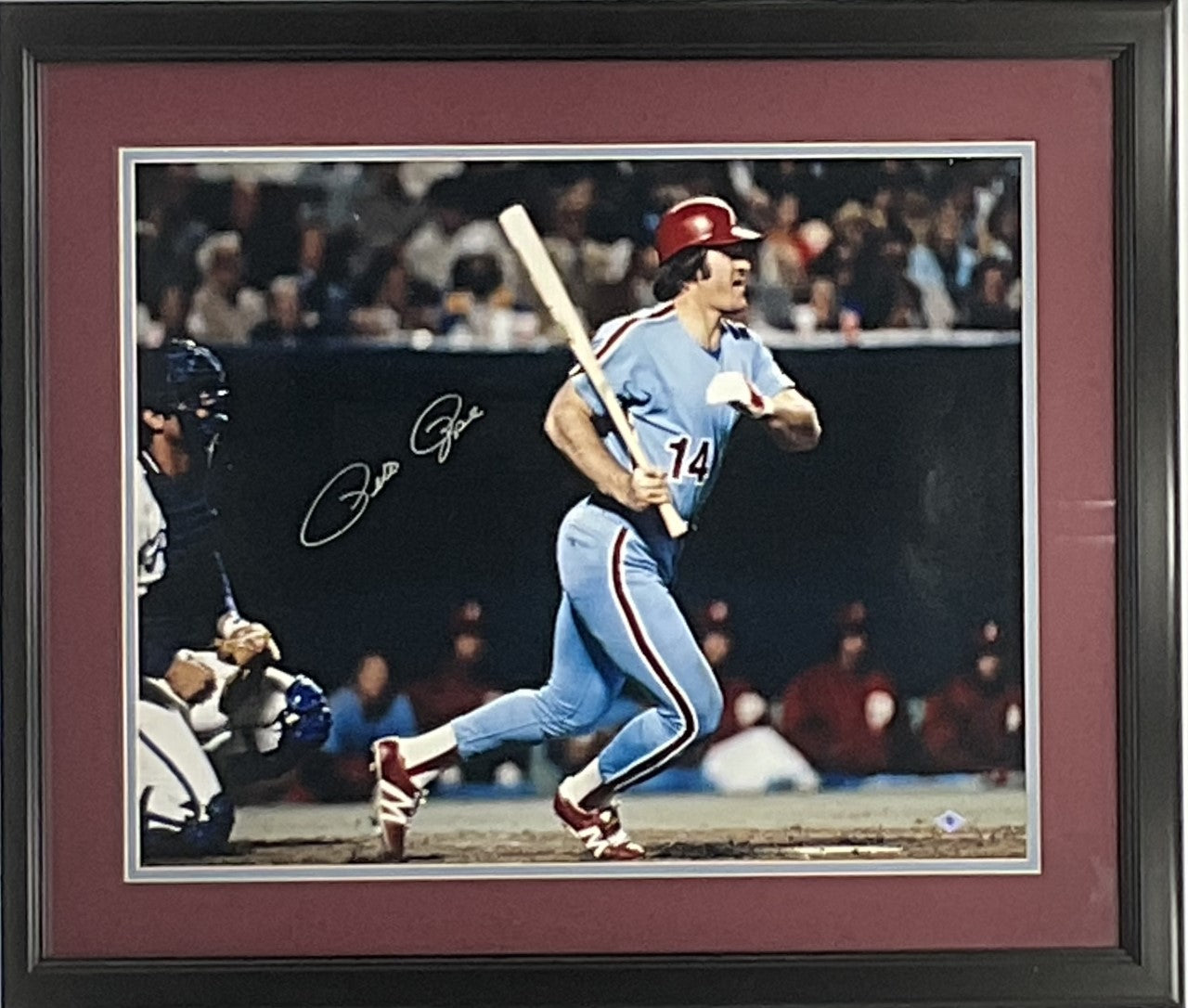 Pete Rose Philadelphia Phillies Autographed 16x20 Photo Framed