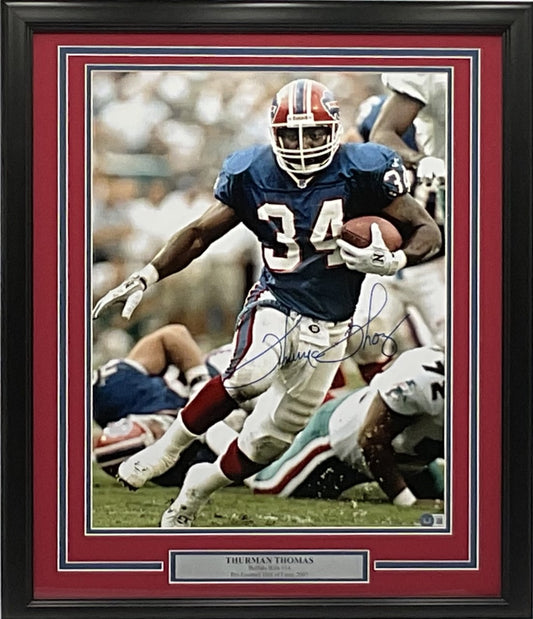 Thurman Thomas Autographed 16x20 Buffalo Bills Photo Framed